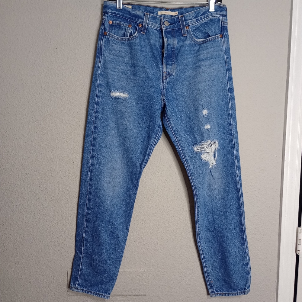 Levi's Premium Distressed Wedgie Jeans Button Fly